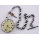 A 19th century silver cased key wind pocket watch, movement signed S J Bartlett, Maidstone,