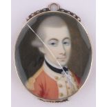 An 18th century miniature watercolour portrait on ivory of a young gentleman, by Gustavus Hamilton,