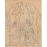 Eric Gill, (1882-1940), pencil drawing design for a woodblock print, titled The Taking Of Toll, 5.