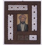 Indian School, oil on board, portrait of a man wearing a turban, unsigned, 6" x 4",