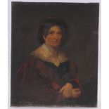 19th century oil on canvas, portrait of a lady, unsigned, 30" x 25", unframed.