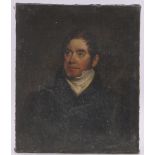 Early 19th century oil on canvas, portrait of a gentleman, unsigned, 30" x 25", unframed.