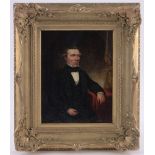 19th century oil on canvas, portrait of a gentleman, unsigned, 14" x 11", framed.