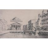 Bruno Croatto, (1875-1948), etching, Venice canal scene, signed in pencil, plate size 7.5" x 12.