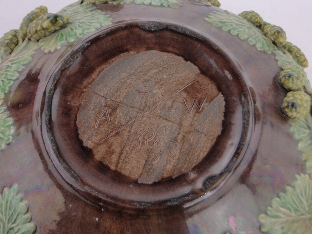 A Rye Pottery Hop Ware fruit bowl, diameter 24cm, rim restored. - Image 3 of 3