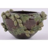 A Rye Pottery Hop Ware jardiniere, diameter 20cm, height 12cm.