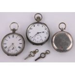 3 19th century silver cased pocket watches.