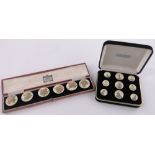 Cased set of 6 Japanese Satsuma porcelain buttons,