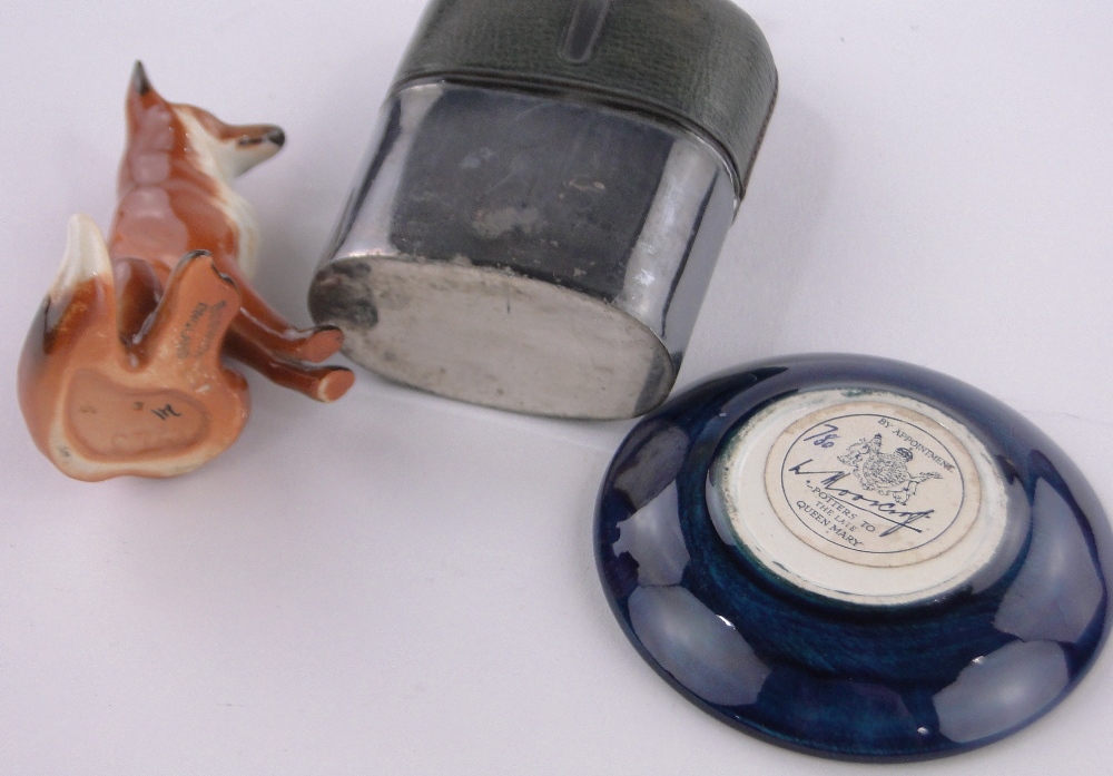 A group of various items, including an Art Deco brass desk top cigarette case, a Beswick fox, - Image 3 of 3