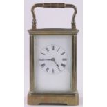 A French brass cased carriage clock, case height 12.5cm.