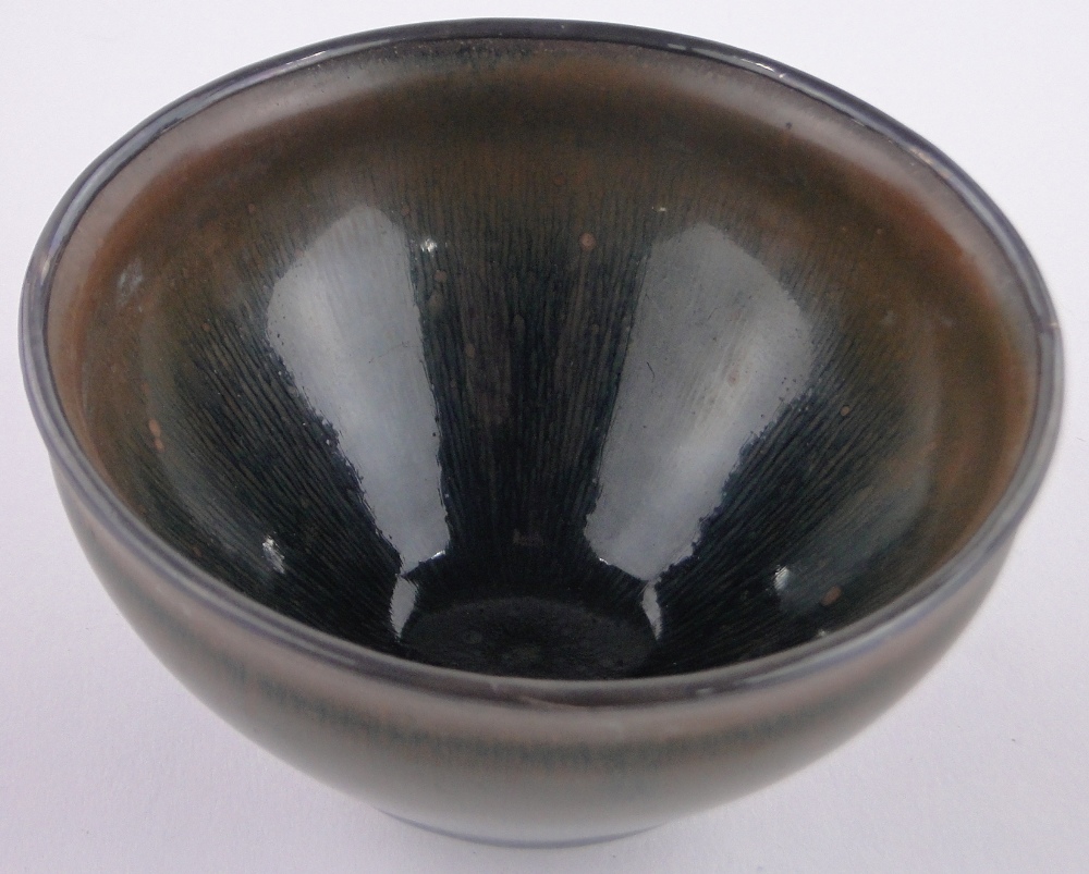 A Chinese blue/brown slip glazed pottery bowl, diameter 12cm, height 7cm. - Image 3 of 3