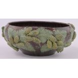 A Rye Pottery Hop Ware fruit bowl, diameter 24cm, rim restored.