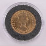 A 1966 gold sovereign.