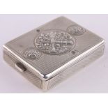 A 19th century continental silver compact, by Bointaburet of Paris, length 6cm.