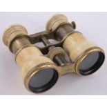 Pair of Victorian ivory and gilt metal theatre/field binoculars, by Fred Cox of Ludgate Hill,