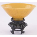 A delicate Chinese yellow glaze porcelain bowl,