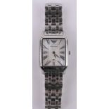 A gent's Emporio Armani stainless steel cased quartz wristwatch with calendar, case width 25mm,