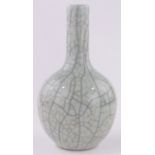 A Chinese crackle glaze Celadon porcelain narrow necked vase, height 26cm.