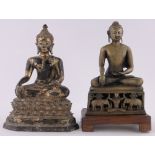 2 Large Chinese bronze seated Buddhas, height 42cm.