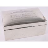 An impressive Second War period silver cigarette box,