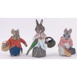 3 Miniature Vienna cold painted bronze Beatrix Potter figures.