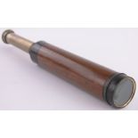 A Victorian brass and mahogany 4-section telescope, by Howard of Southampton,