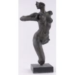 Ronald Cameron, cold cast resin bronze sculpture, female nude, overall height 48cm.