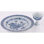 A Chinese blue and white porcelain stemmed cup,