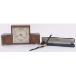 Art Deco walnut cased mantel clock by Goldsmith's & Silversmith's Co.