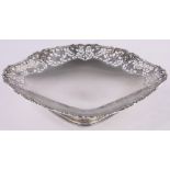 A large oval silver table centre fruit bowl,