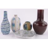 5 Pieces of 20th century ceramics, including a Rosenthal dish by Cuno Fischer,