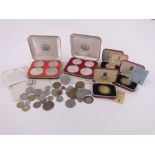 Collection of Commemorative medallions and coins.