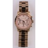 A Michael Kors rose gold plated quartz chronograph wristwatch, case width 39mm, boxed,