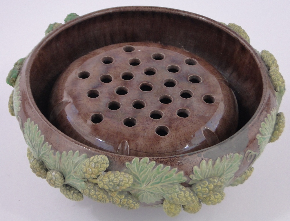 A Rye Pottery Hop Ware fruit bowl, diameter 24cm, rim restored. - Image 2 of 3