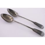 2 19th century silver basting spoons, London 1816 and 1846.