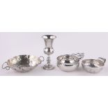 4 continental silver wine tasting bowls and goblets, gross weight 10.75 oz.