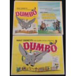 Seven Disney Quad Film Posters, 30 x 40", Dumbo (1970's) (VF),