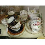 Teapot, cabinet cups and saucers, etc.