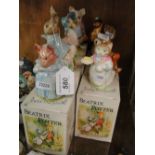 8 Boxed Beatrix Potter figures including Sally Henny Penny.