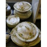 Royal Doulton "April" dinner service with 2 tureens and serving plates.