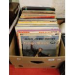 Box of Vintage LPs including Tommy Steele and George Formby.
