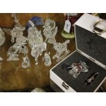 Boxed Swarovski Crystal bear musician and other Swarovski ornaments, etc.