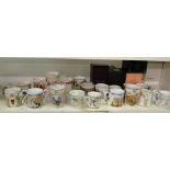 Royal Commemorative bone china mugs including 6 boxed, with certificates.