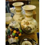 Royal Doulton "Old Balloon Seller," pair of Oriental vases and a ginger jar.