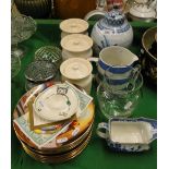 Oriental jar, T G Green Cornishware milk jug, collector's plates, etc.