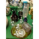 Whitefriars jug, Edwardian glass vase, pressed glass Victorian basket and pot, etc.