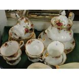 Royal Albert "Old Country Roses" teaset and teapot.