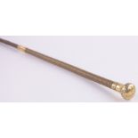 A 19th century unmarked gold mounted lady's riding crop, by Swaine & Isaac,