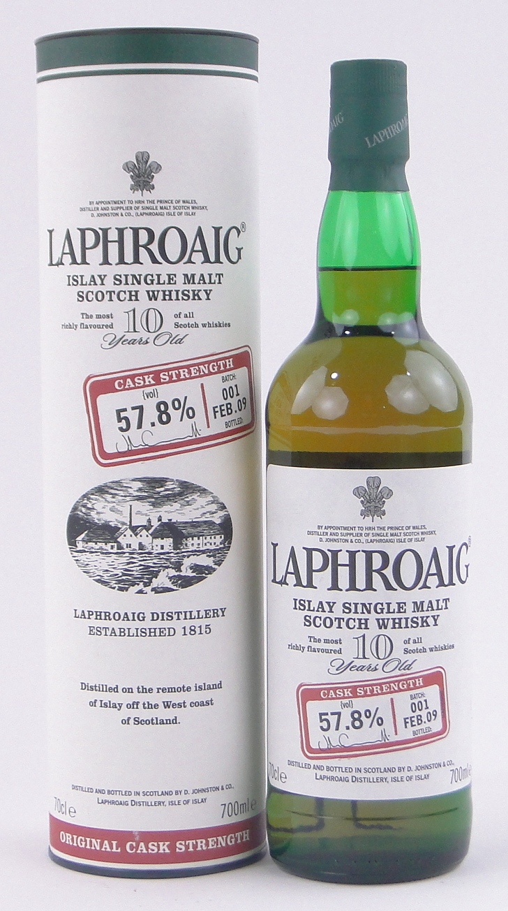Laphroaig Islay Single Malt Scotch Whisky, 10 year old, bottled 2009, 70cl. bottle.
