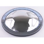 A rare Art Deco 2-colour glass globe design circular wall mirror,